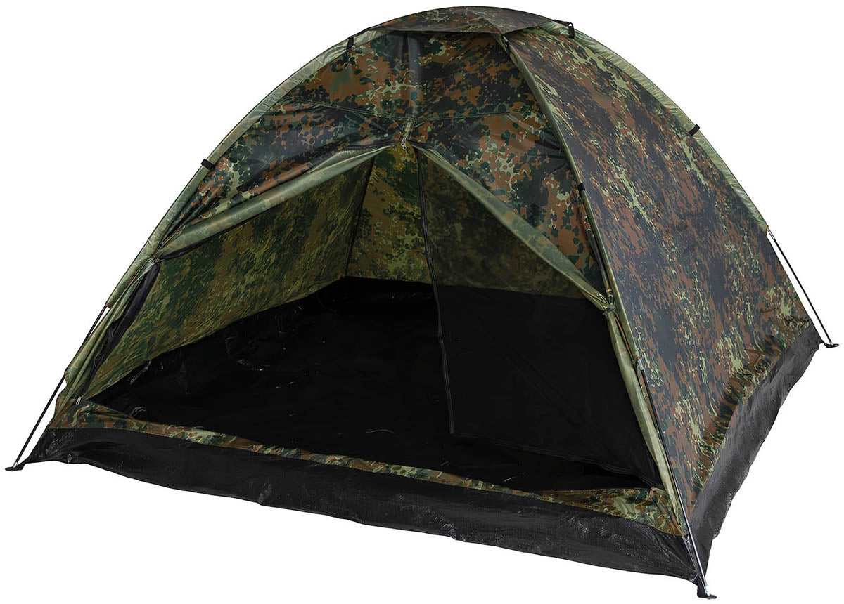 Cort "Monodom" 3 Persoane Flecktarn MFH - 2000mm Coloană Apă, Fibră Sticlă