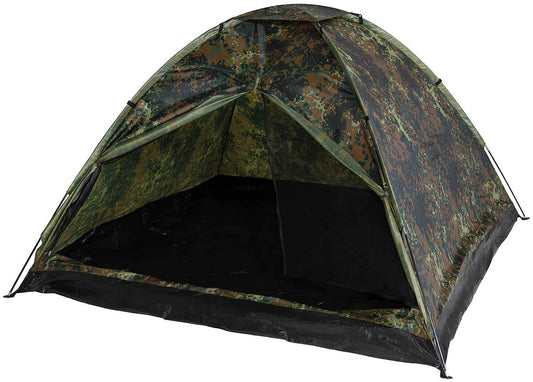 Cort "Monodom" 3 Persoane Flecktarn MFH - 2000mm Coloană Apă, Fibră Sticlă