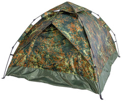Cort Quick Up Monodom 3 Persoane Flecktarn MFH - Coloană apă 2000mm, Sistem Quick-Up