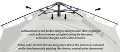 Cort Quick Up Monodom 3 Persoane Flecktarn MFH - Coloană apă 2000mm, Sistem Quick-Up
