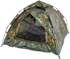 Cort Quick Up Monodom 3 Persoane Flecktarn MFH - Coloană apă 2000mm, Sistem Quick-Up