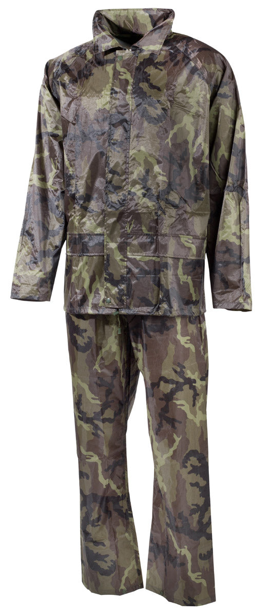 Costum de ploaie 2 piese M 95 CZ camo MFH - Glugă ascunsă, Ventilație spate