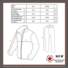 Costum Ghillie 4 piese Desert MFH - Camuflaj fir, Jachetă capse