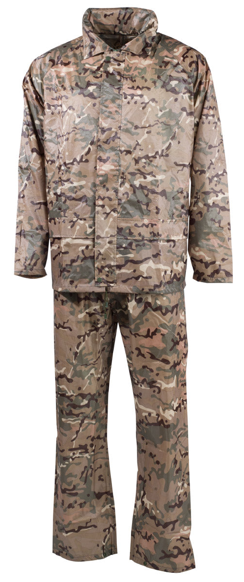 Costum Ploaie 2 Piese Operation Camo MFH - Glugă Ascunsă, Ventilație Spate
