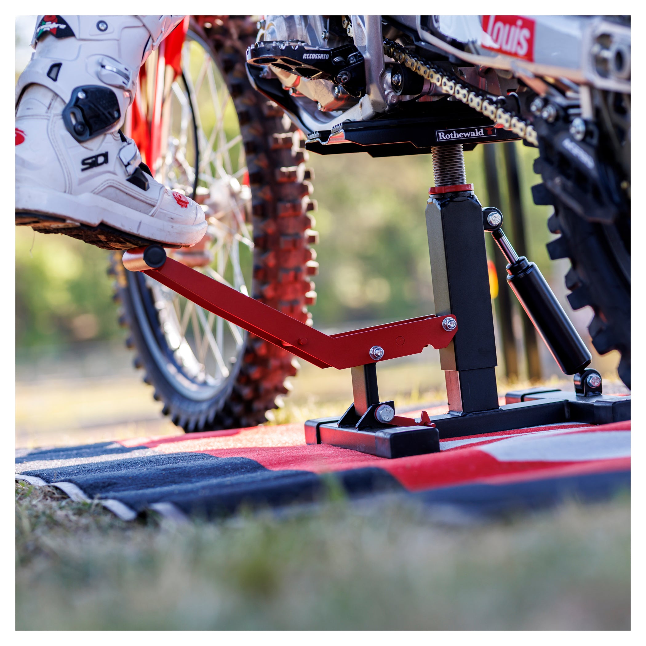 Cric Motocross Rothewald - Reglabil, Rotativ, Amortizat