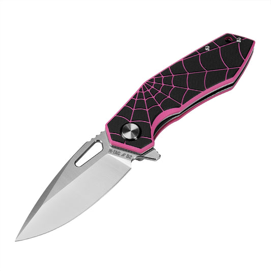 Cuțit Pliabil Tip 12 Spider Web M-Tac - Negru/Roz/Oțel