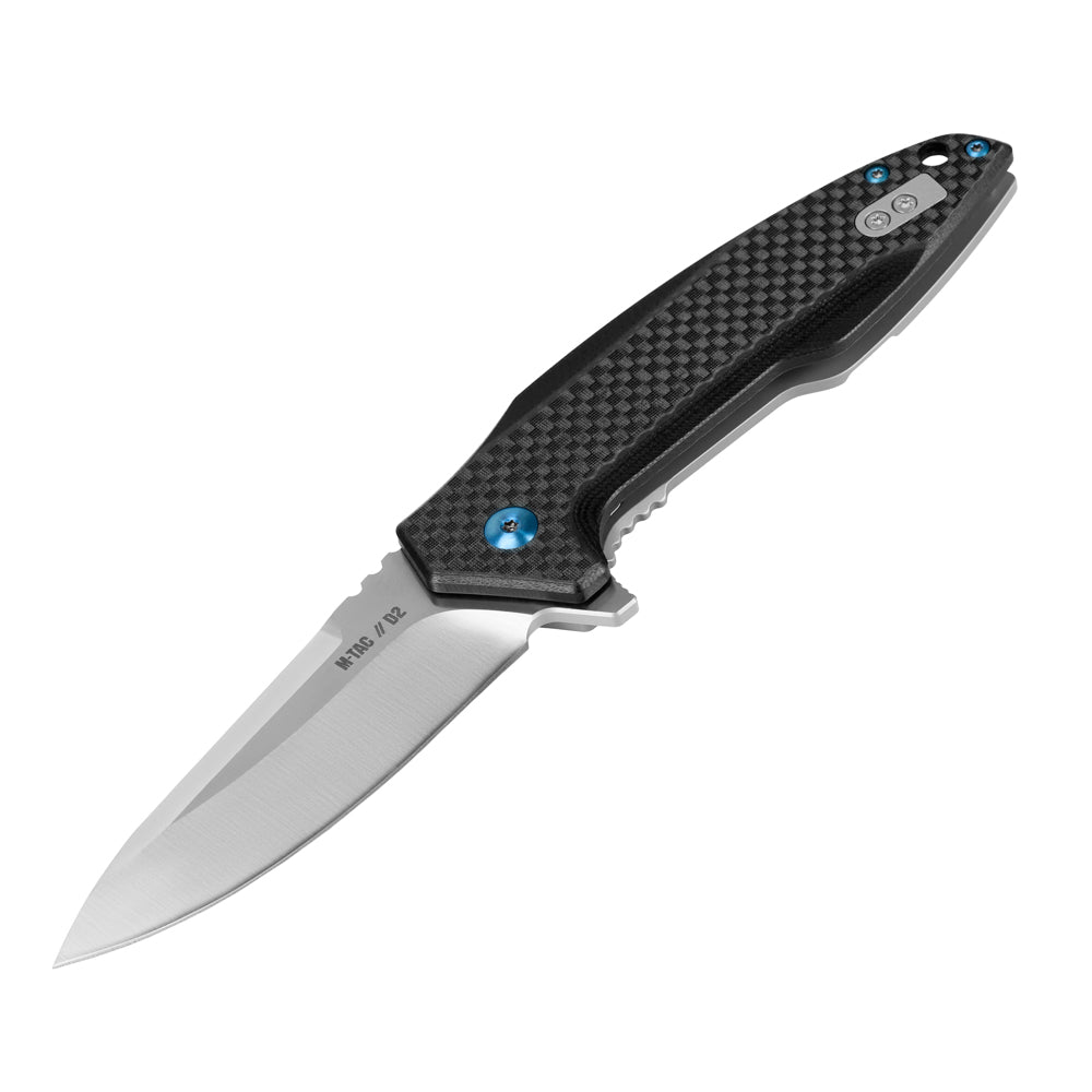 Briceag Type 24 M-Tac – Lamă 8,5 cm Oțel D2, Mâner Carbon și Titan - poza 2