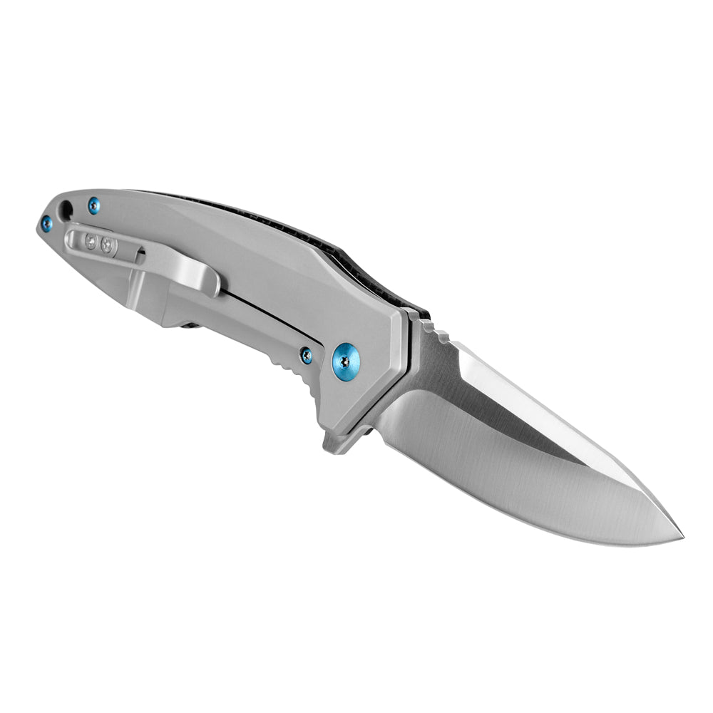 Briceag Type 24 M-Tac – Lamă 8,5 cm Oțel D2, Mâner Carbon și Titan - poza 5