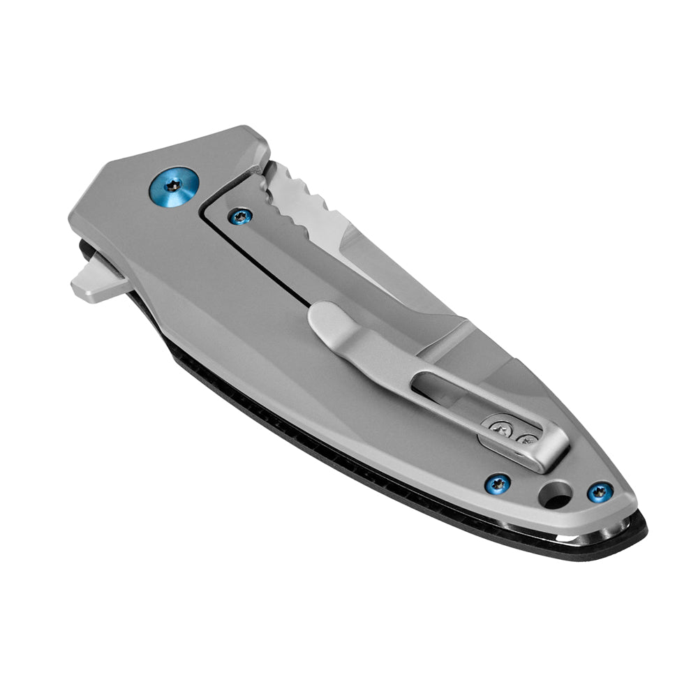 Briceag Type 24 M-Tac – Lamă 8,5 cm Oțel D2, Mâner Carbon și Titan - poza 6