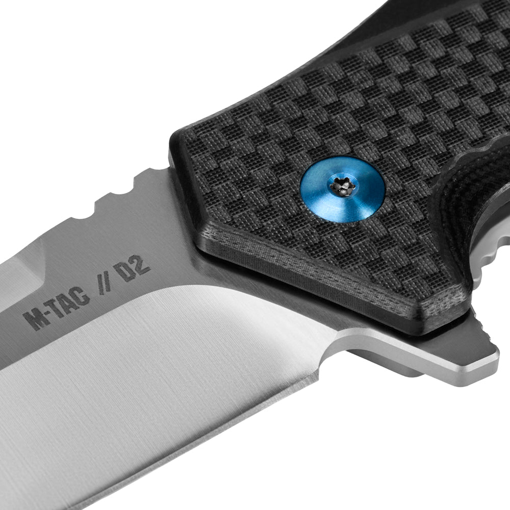 Briceag Type 24 M-Tac – Lamă 8,5 cm Oțel D2, Mâner Carbon și Titan - poza 7