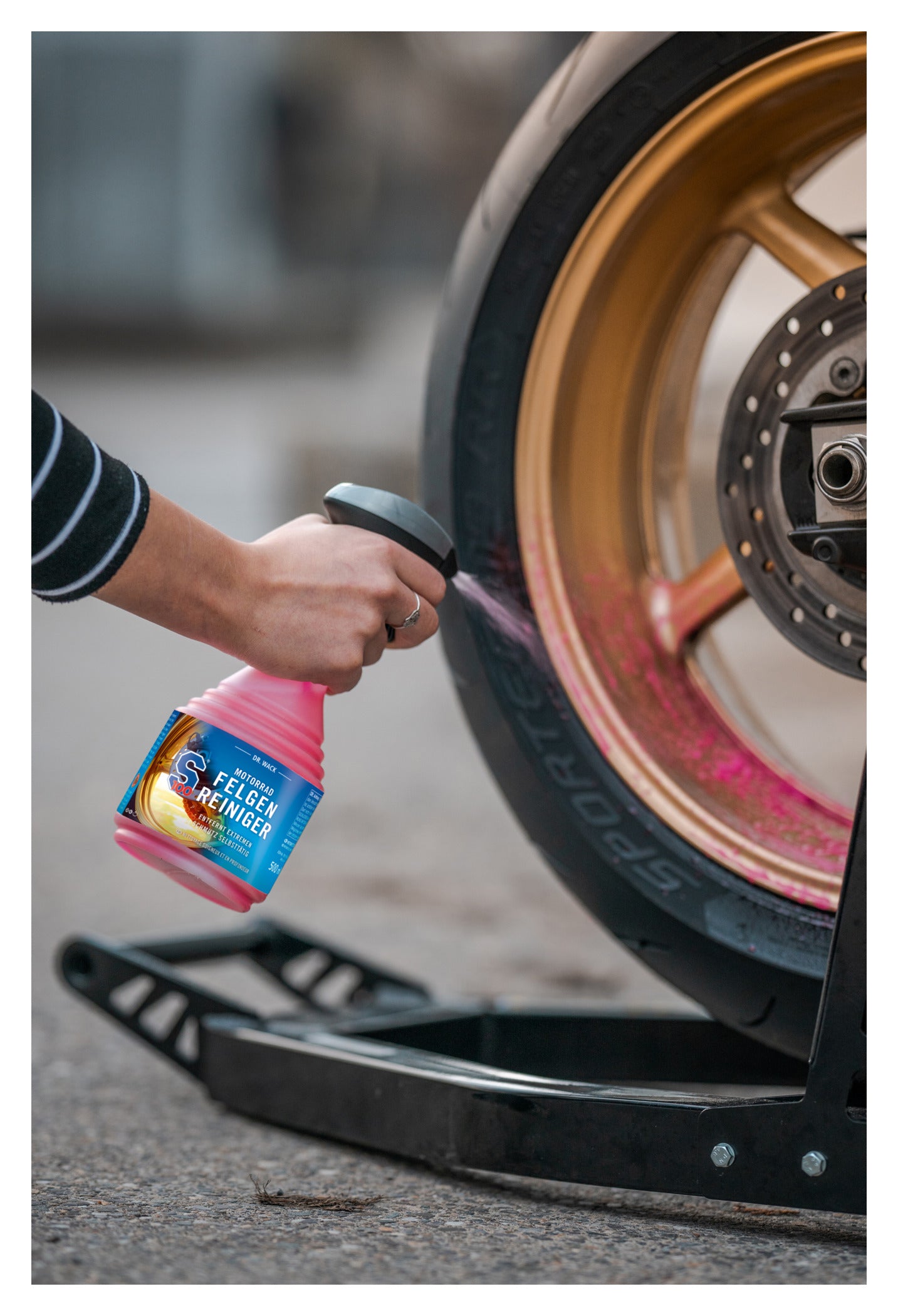 Curățitor Jante Moto S100 - Îndepărtează Grăsimea și Praful de Frână