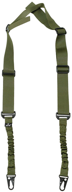 Curea Arma Bungee 2-Puncte Oliv OD MFH - Ajustabil 65-210cm, Secțiune Elastică