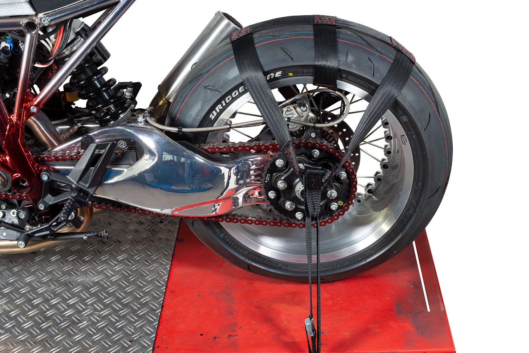 Curea de Fixare Roată Spate Joubert - Transport Sigur Moto