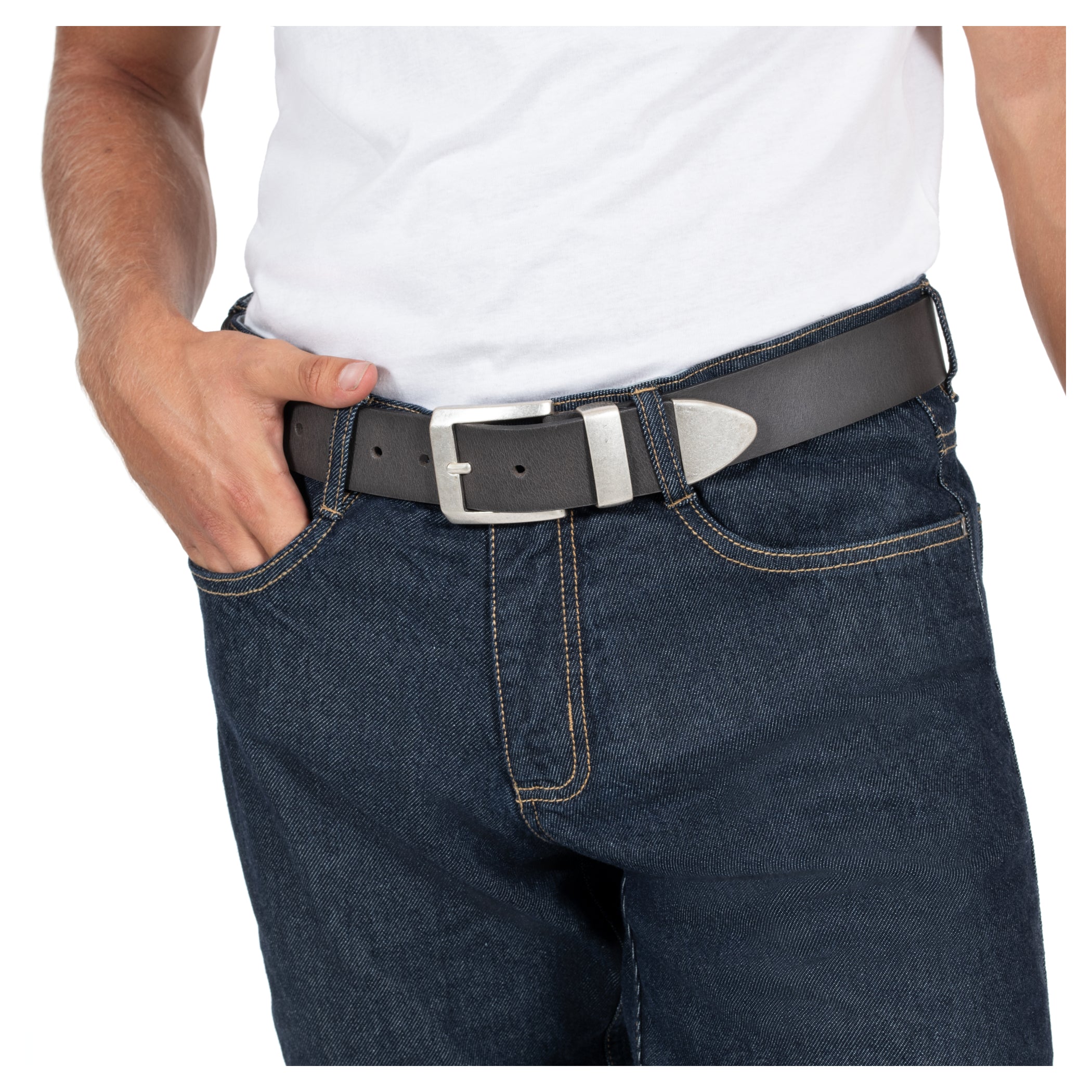 Curea Piele DL-AC-9 Louis - Gri Vintage, Robustă