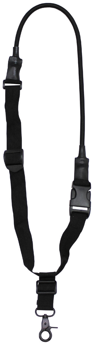 Curea Pușcă Bungee Negru MFH - Prindere 1 Punct, Poliester 100%