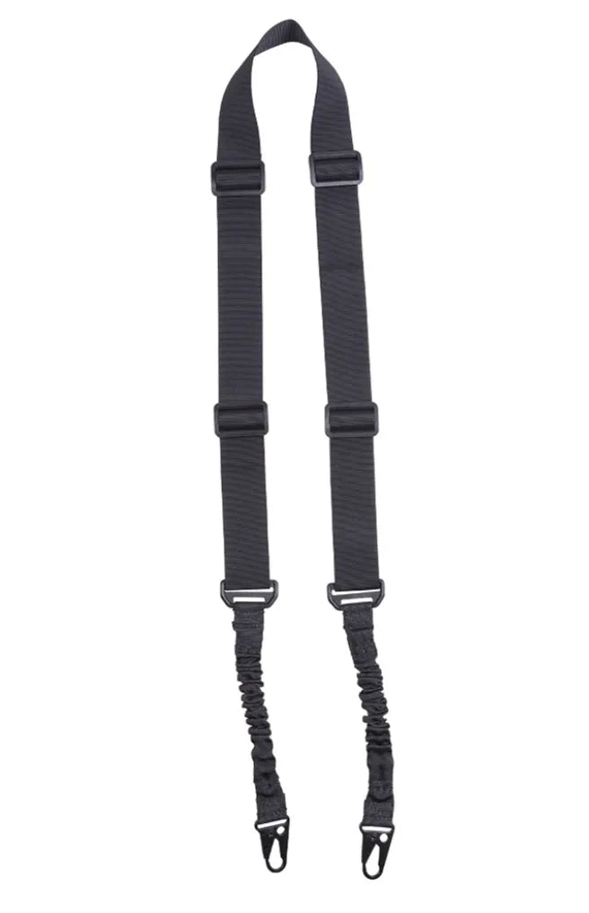 Curea Tactică Neagră 2-Point cu Bungee – Sling Reglabil pentru Arme Lungi