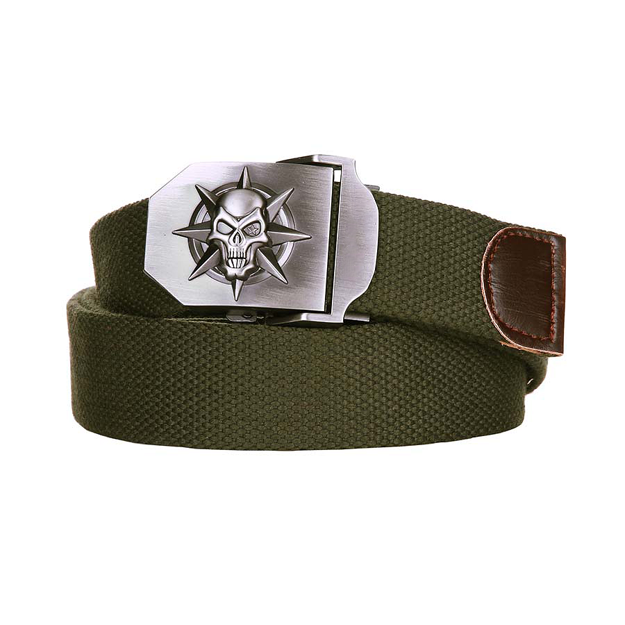 Curea Tropenkoppel Style 5 Skull/Ster Groen - Robustă și Distinctivă