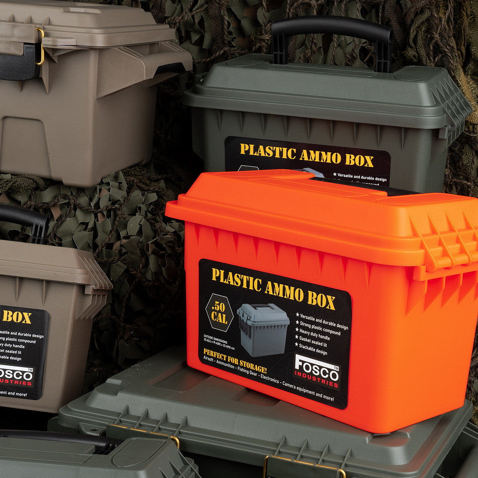 Cutie Depozitare Munitie Plastic .50 Cal Oranje - Organizare Robustă