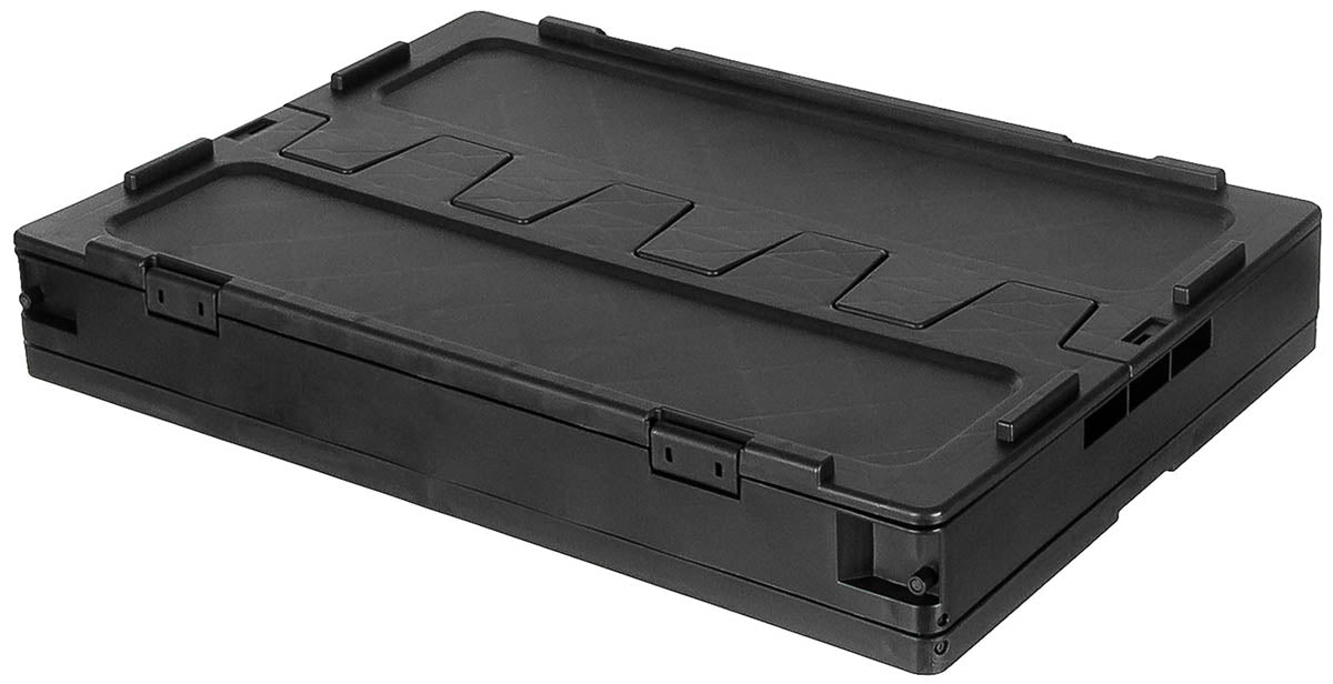 Cutie Depozitare Plastic 60L Negru MFH - Pliabilă, Stivuibilă