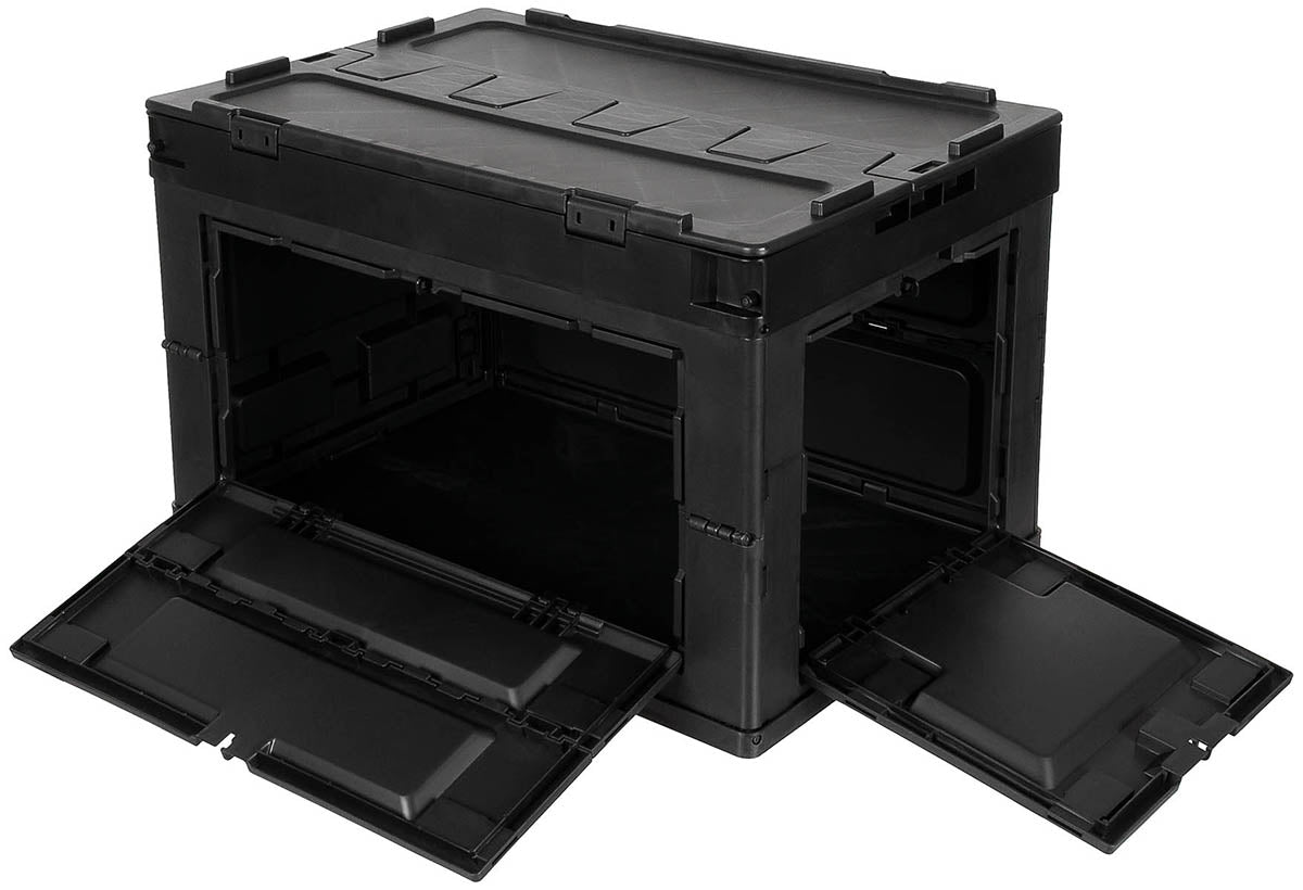 Cutie Depozitare Plastic 60L Negru MFH - Pliabilă, Stivuibilă