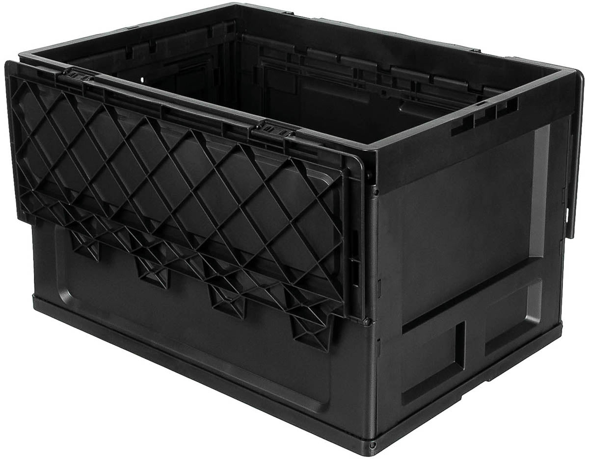 Cutie Depozitare Plastic 60L Negru MFH - Pliabilă, Stivuibilă
