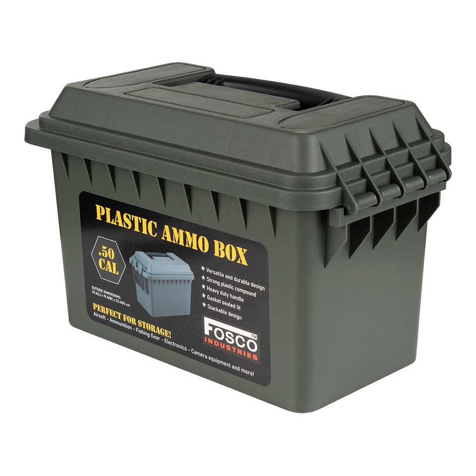 Cutie Depozitare Plastic Munitie box .50 Cal Groen - Protecție Tactică Esențială