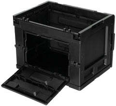Cutie Depozitare Pliabilă 20L Negru MFH - Stivuibilă, Capac Articulat