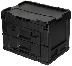 Cutie Depozitare Pliabilă 20L Negru MFH - Stivuibilă, Capac Articulat