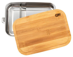 Cutie Prânz Herbertz CJH Edelstahl L - Oțel Inoxidabil, Capac Bambus, Divizor Interior