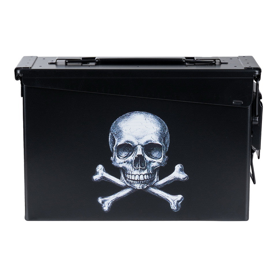 Cutie Tactical Munitiekist 30 Cal. Skull and Bones Negru - Siguranță și Stil Militar