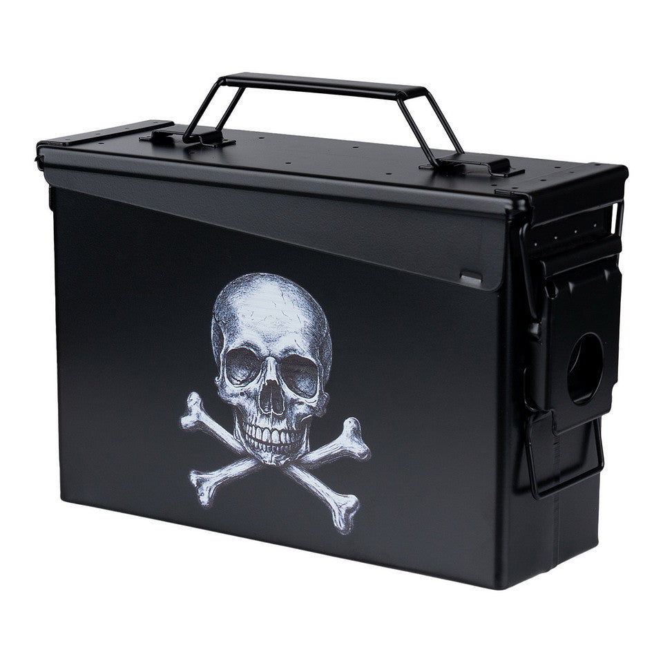 Cutie Tactical Munitiekist 30 Cal. Skull and Bones Negru - Siguranță și Stil Militar