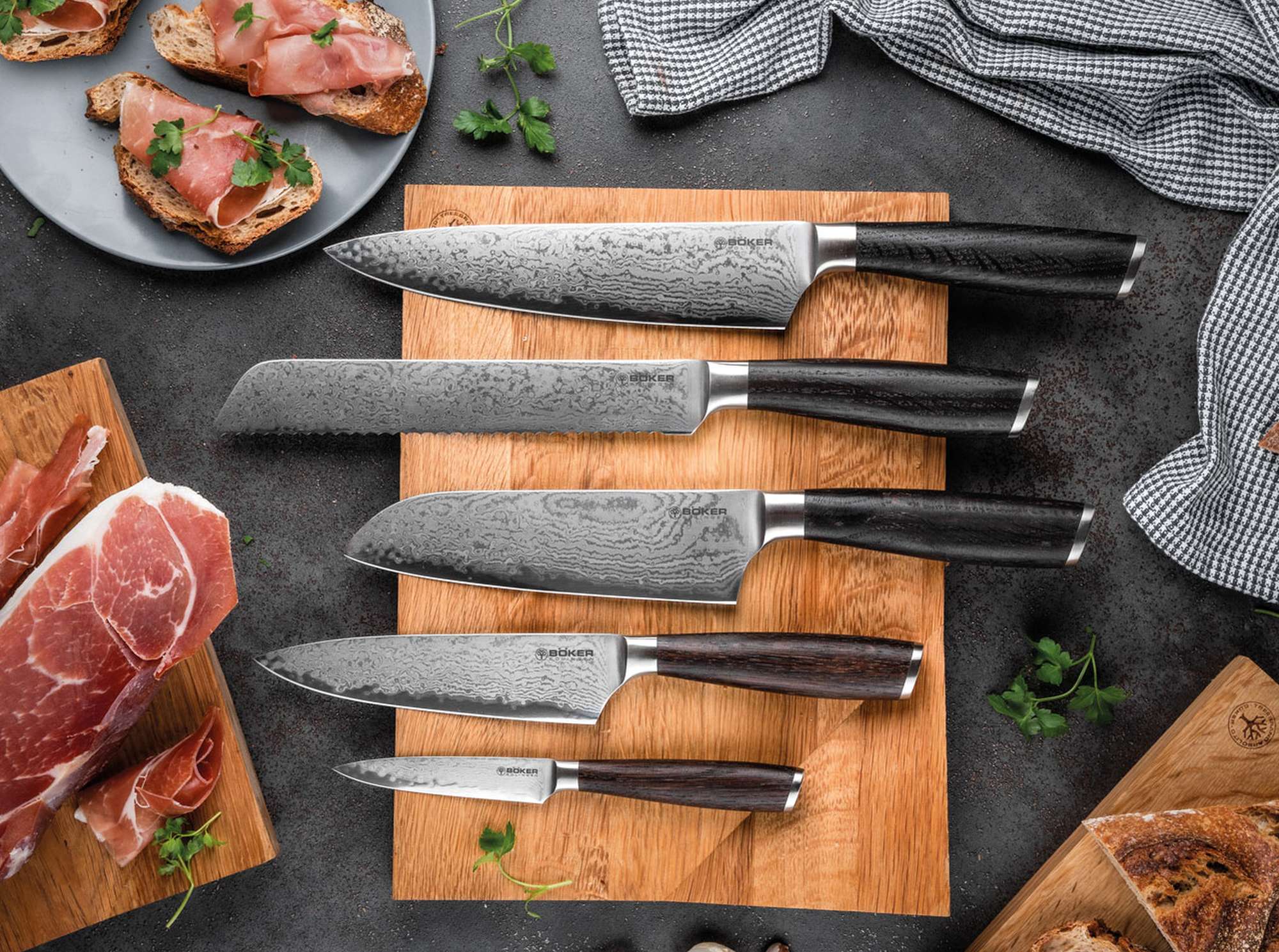 Cutit Chef Meisterklinge Damast Chef's Knife Large Böker- Damasc, VG-10