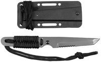 Cuțit cu Lamă Fixă "Action I" Negru FoxOutdoor - Lamă Tanto 3Cr13, Margine Zimțată