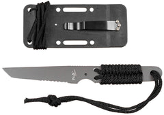 Cuțit cu Lamă Fixă "Action I" Negru FoxOutdoor - Lamă Tanto 3Cr13, Margine Zimțată