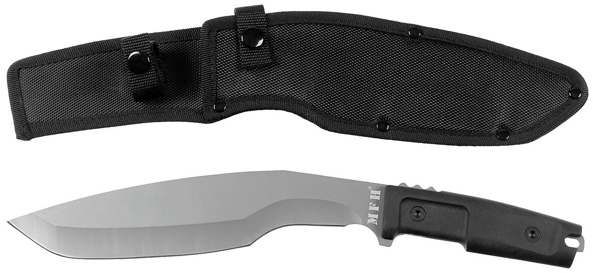 Cuțit cu lamă fixă Buschmesser "Kukri" Negru MFH - Lamă oțel 3Cr13MoV, Acoperire titan