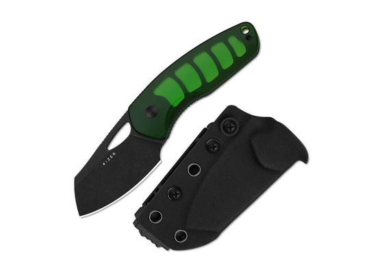 Cutit cu lama fixa Hornet Green Acrylic Kizer- Lama, Maner Acril Verde