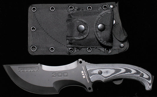 Cutit cu Lama Fixa "Operation Kodiak" Negru MFH - Lama Curbata, Maner Micarta