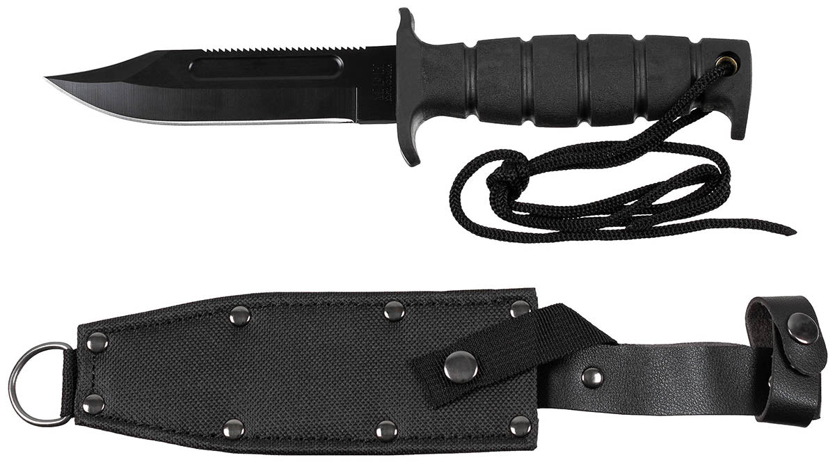 Cuțit Cu Lamă Fixă Pilotenmesser Negru FoxOutdoor - Lamă 3Cr13, Mâner cauciuc