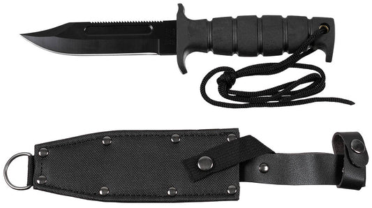 Cuțit Cu Lamă Fixă Pilotenmesser Negru FoxOutdoor - Lamă 3Cr13, Mâner cauciuc