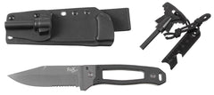 Cuțit cu Lamă Fixă "Scorpion" Negru FoxOutdoor - Oțel 3Cr13MoV, Mâner G10