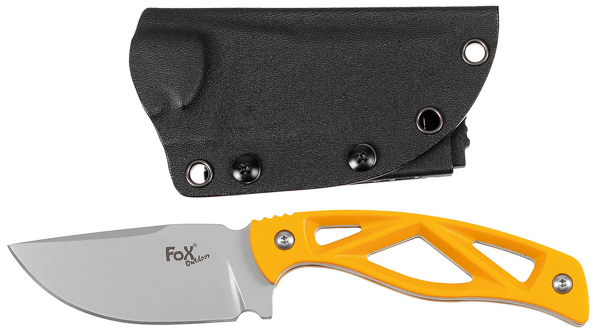 Cuțit cu Lamă Fixă "Skeleton" Negru FoxOutdoor - Full Tang, Teacă Kydex