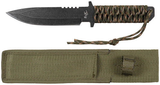 Cuțit cu Lamă Fixă Tactic Camo FoxOutdoor - Oțel 3Cr13, L. totală 28cm