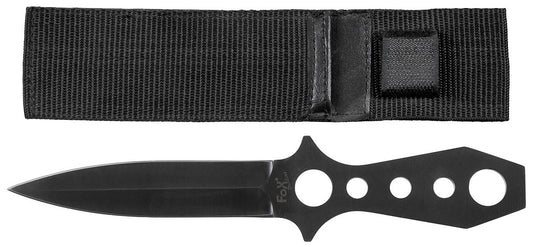 Cuțit cu lamă fixă Wurfmesser Negru FoxOutdoor - Lamă 3Cr13, Lungime 22.5cm