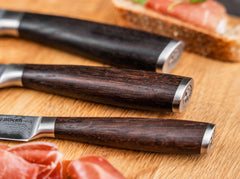 Cutit de bucatarie Böker Meisterklinge Damast Santoku- Lama Damasc, Maner Lemn Stejar