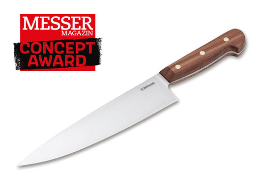 Cutit de bucatarie Cottage-Craft Chef's Knife L. Böker- Otel Carbon, Lemn Prun