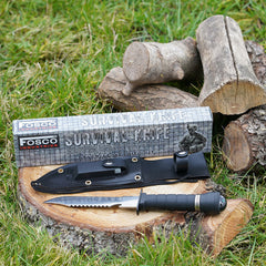 Cuțit de Supraviețuire Survival #9043-9044 Negru - Gata de Orice Provocare