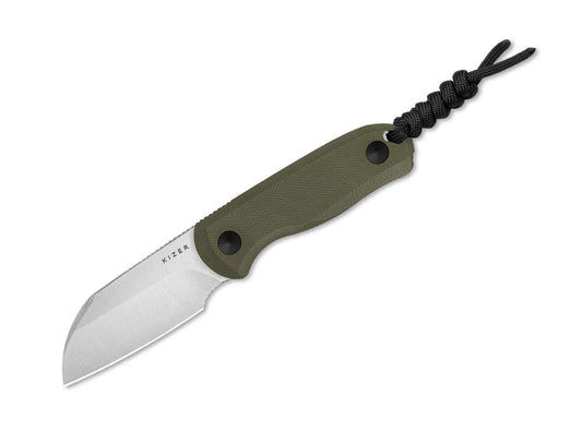Cutit Drop Bear Fixed AEB-L Olive Green G10 Kizer- Lama AEB-L, Maner G10 Verde