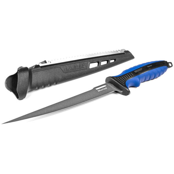 Cuțit Filetat Teflonat Mustad - Lamă 20.3cm, Teacă Inclusă - 2