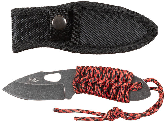 Cuțit Fix "Redrope" Negru/Roșu FoxOutdoor - Oțel 3Cr13, L. 15.5 cm