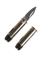 Cuțit Mil-Tec Small Cartridge Knife – lama scoasă din tubul-cartuș, cele două piese separate